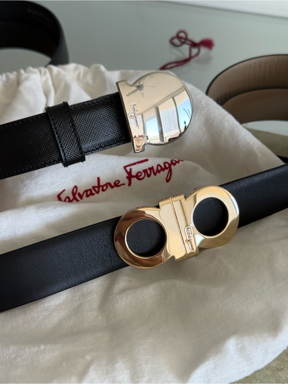 Vintage Salvatore Ferragamo Genuine Leather Belts – Set of 2